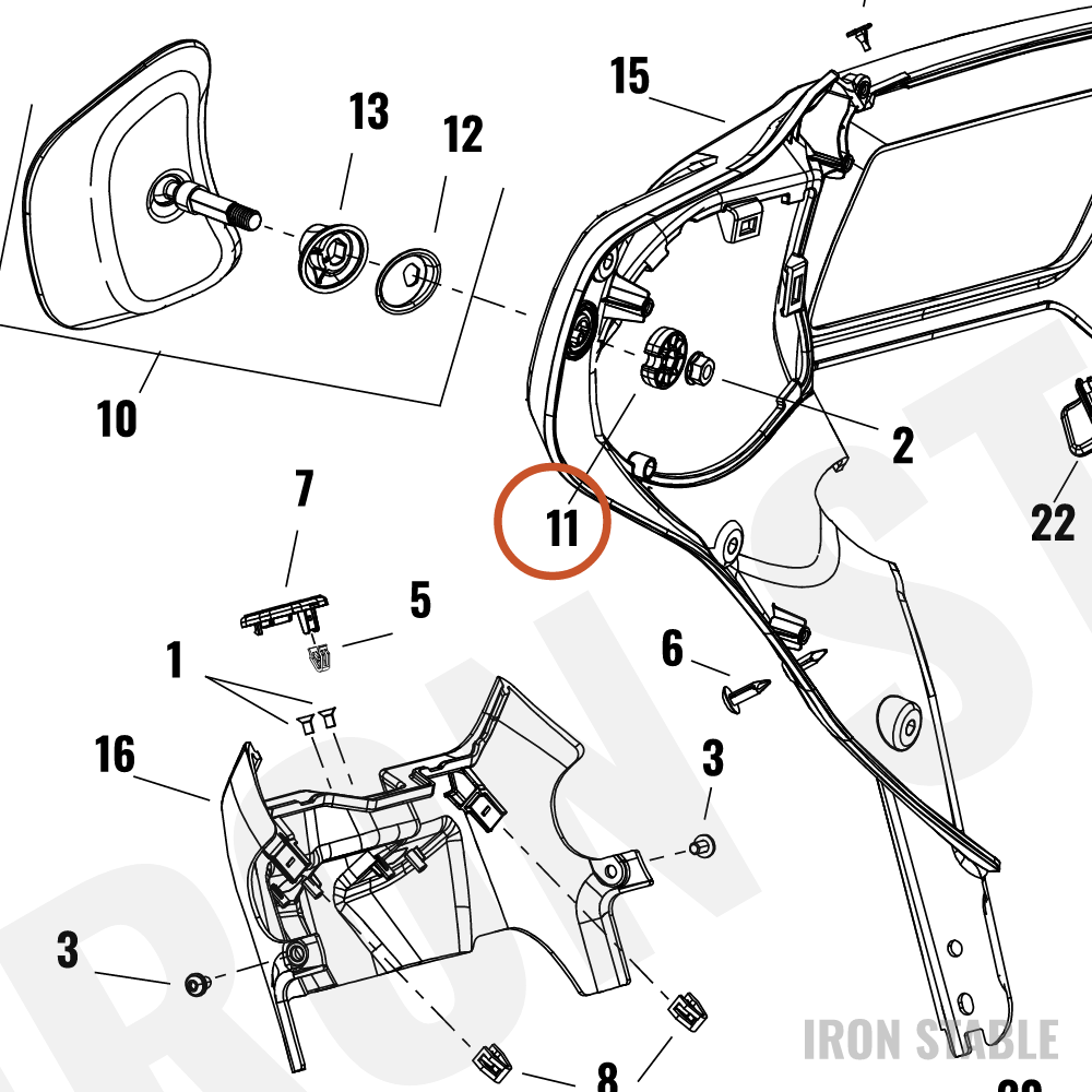 Harley-Davidson Mirror, Washer