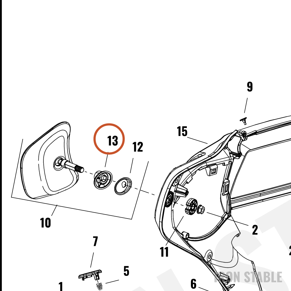 Harley-Davidson Mirror, Base, Lh