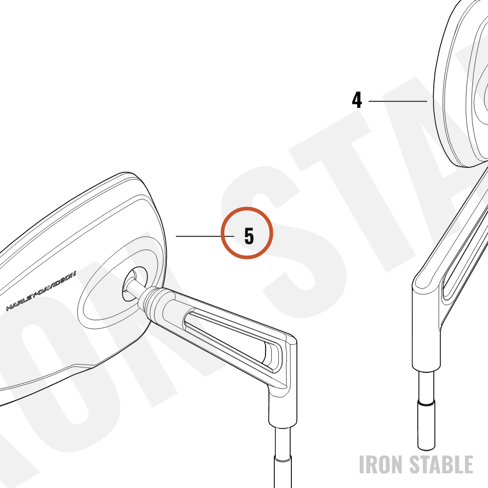 Harley-Davidson Mirror, Rh, Adversary, Chrome