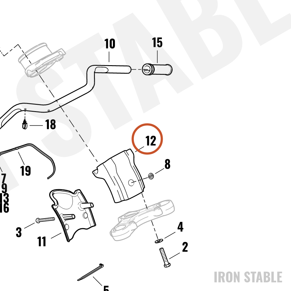Harley-Davidson Clamp, Lower H-Bar, X