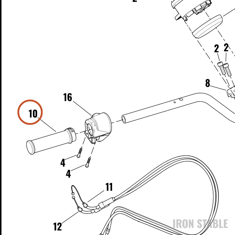 Harley-Davidson Grip Assembly, Throttle Rh