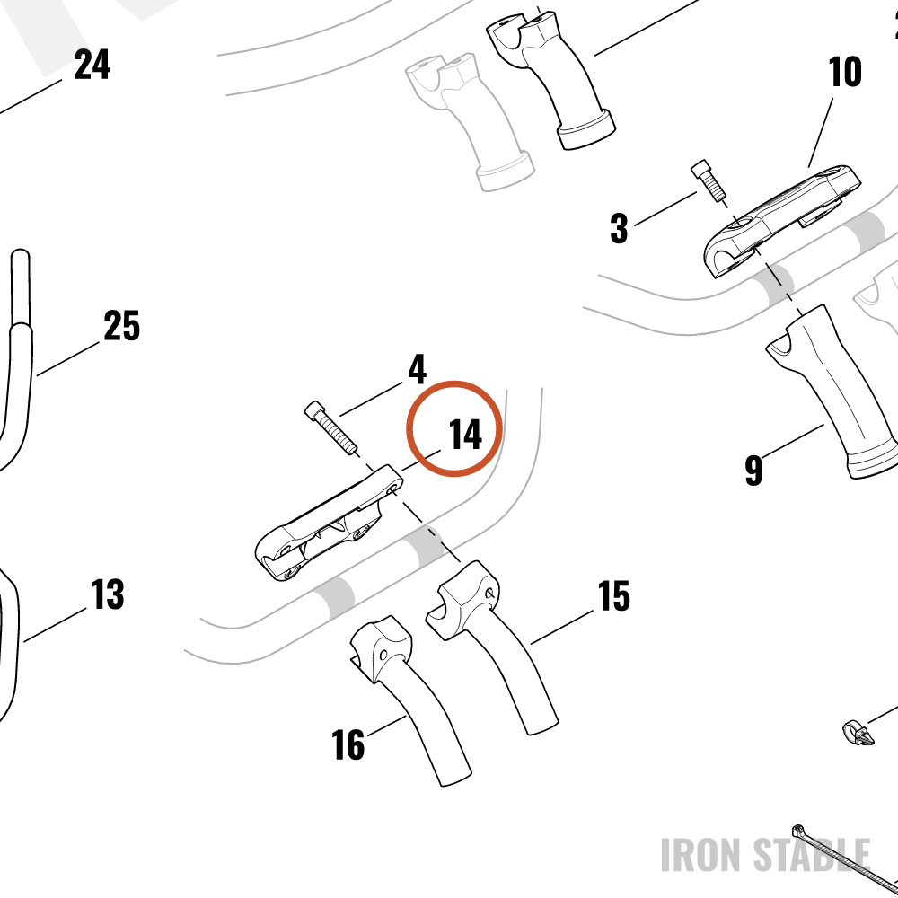 Harley-Davidson Clamp, Upr, H'bar/Pol'shd