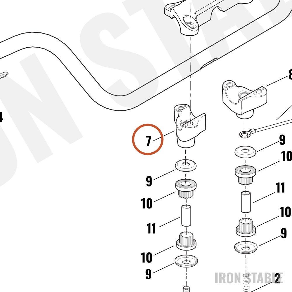 Harley-Davidson Riser, Rh/Lower, H'bar