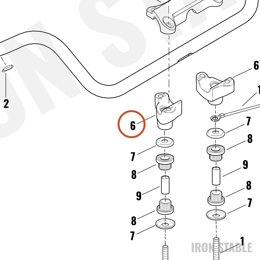 Harley-Davidson Riser, Lh/Lower, H'bar