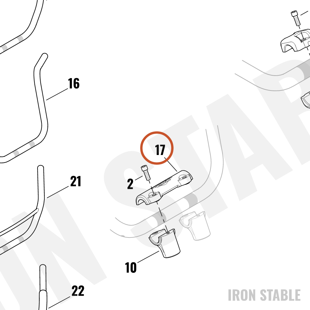 Harley-Davidson Clamp, Upr H-Bar, X