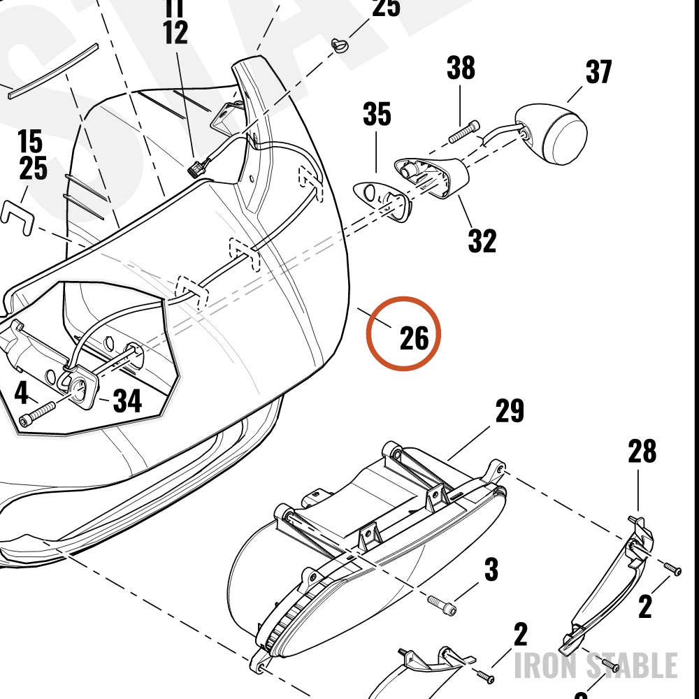 Harley-Davidson Kit-Unfin'shd, Front Frng, Fltrx/X