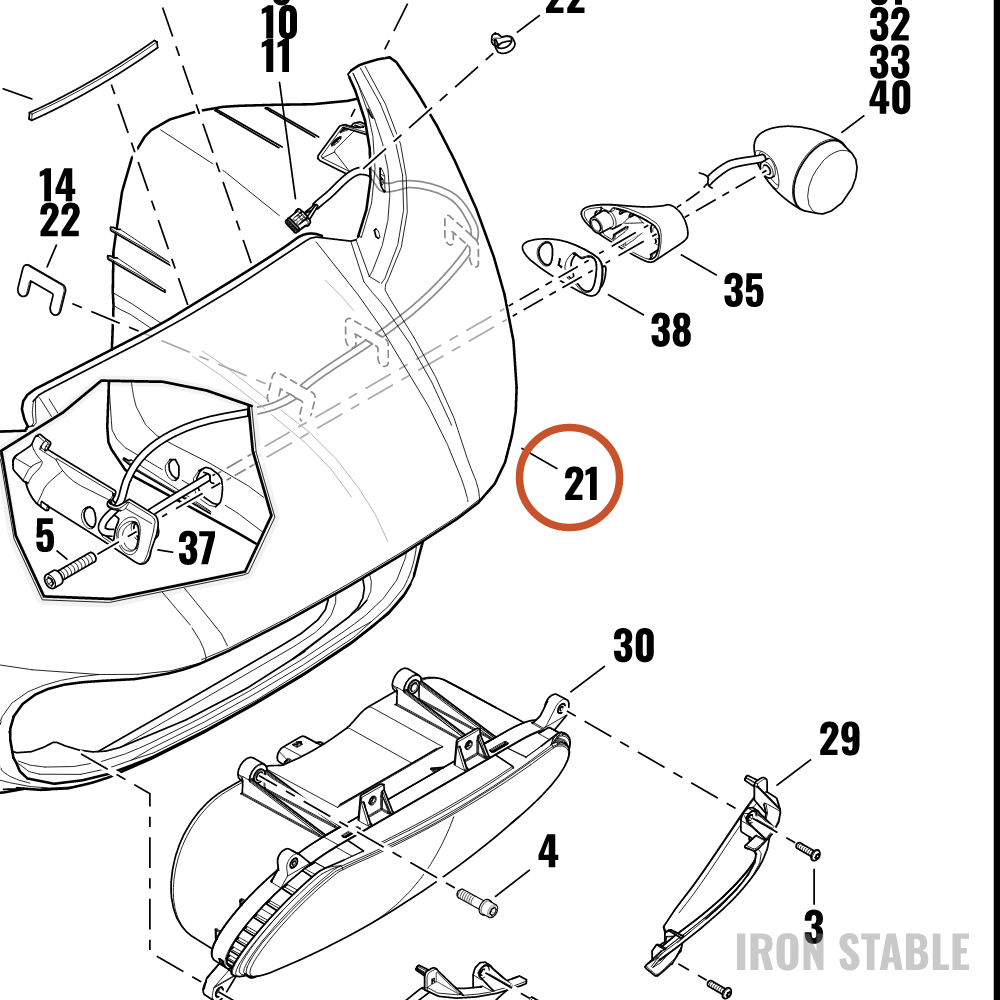 Harley-Davidson Kit-Front Frng, Solid