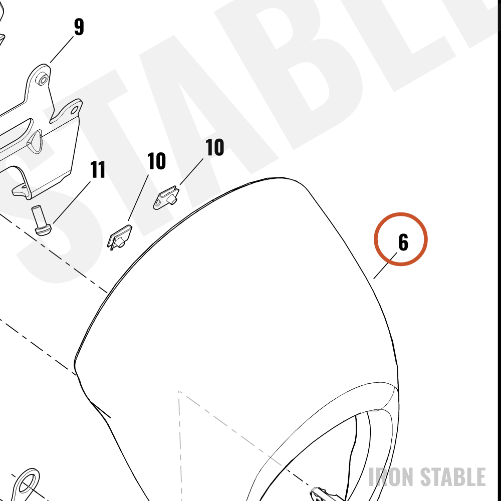 Harley-Davidson Fairing, Fr, Outer, Solid