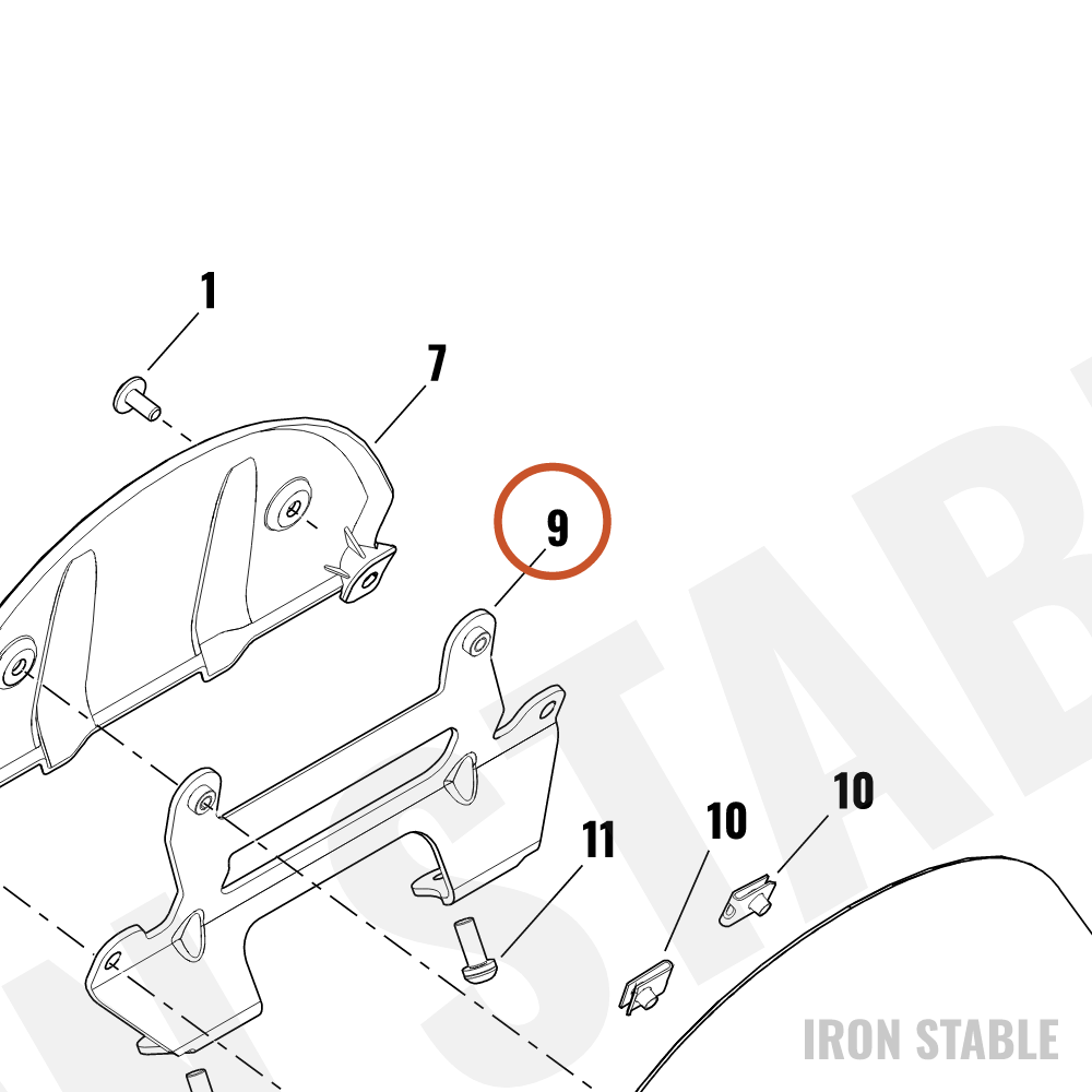 Harley-Davidson Fairing, Fr, Bracket, Upper