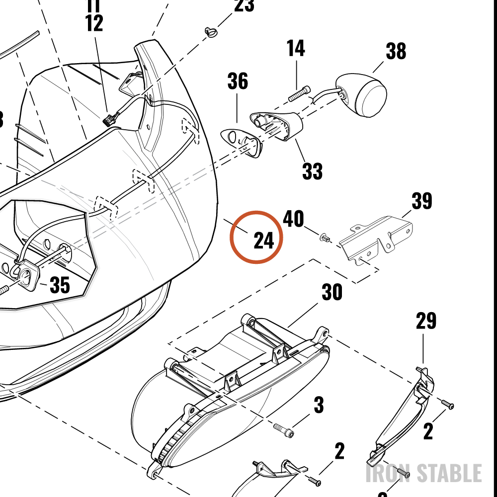 Harley-Davidson Fairing, Fr, T-Svce Kit, Pnstrp