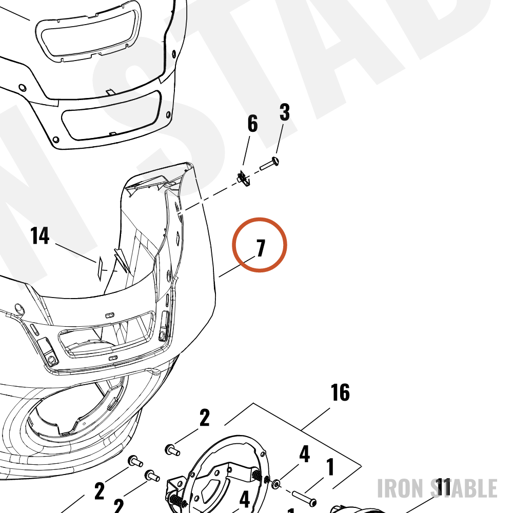 Harley-Davidson Fairing, Fr, Molded