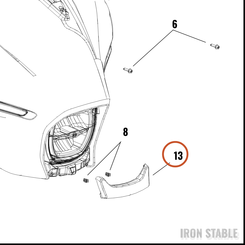 Harley-Davidson Fairing, Fr, Trim, Chin, Solid