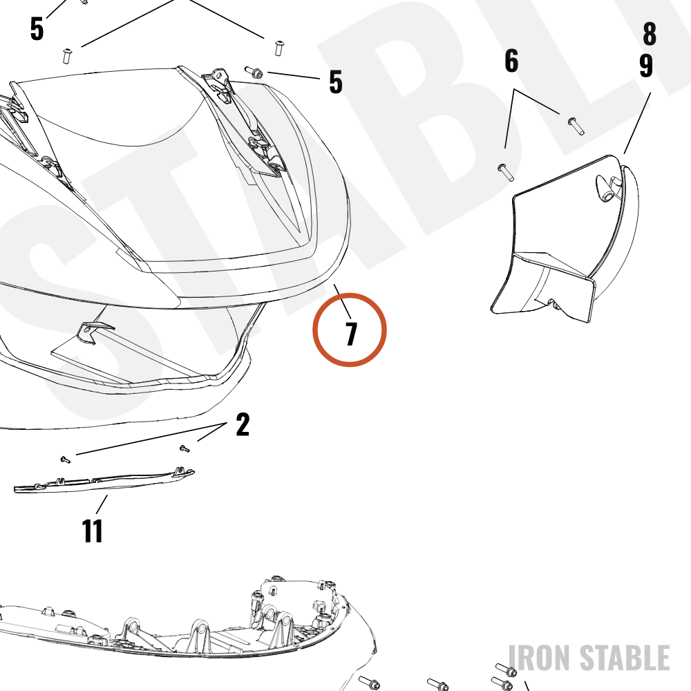 Harley-Davidson Fairing, Fr, Carbon, Pntd