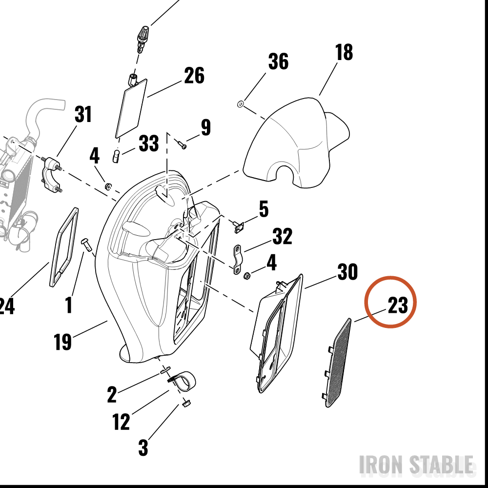 Harley-Davidson Screen, Radiator, Rh-Pc