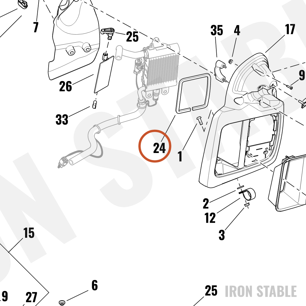 Harley-Davidson Frng Lower Sub-Component, Gasket, Radiat
