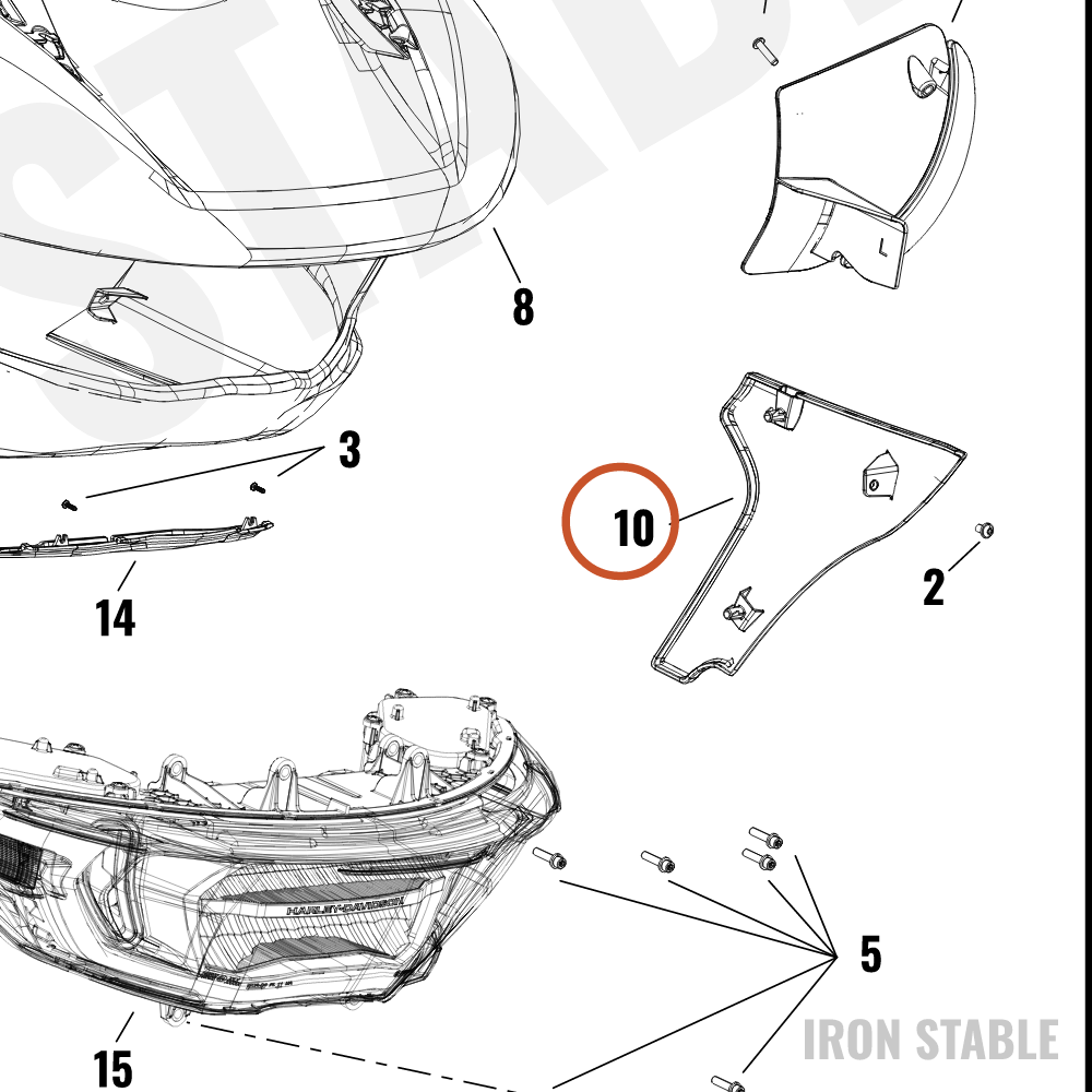 Harley-Davidson Fairing, Side, Assembly, Lh, Solid