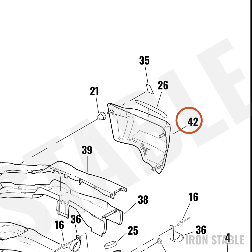 Harley-Davidson Sidecover, Lh/Pntd