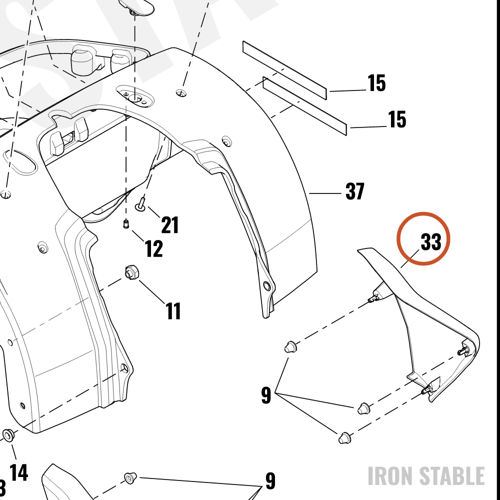 Harley-Davidson Cover, Side, Lh, Solid