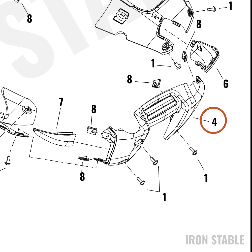 Harley-Davidson Chin Spoiler, Ctr, Molded