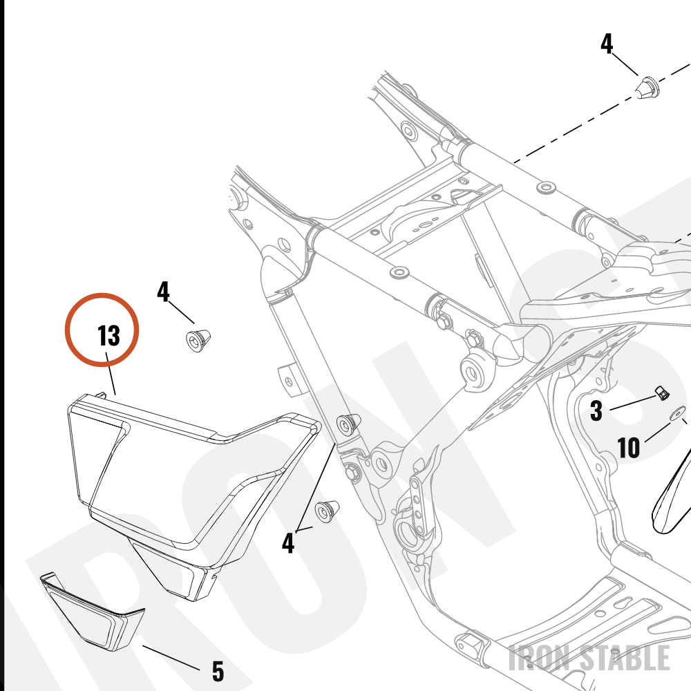 Harley-Davidson Cover, Side, Sub-Assembly, Rh, Fade Pn