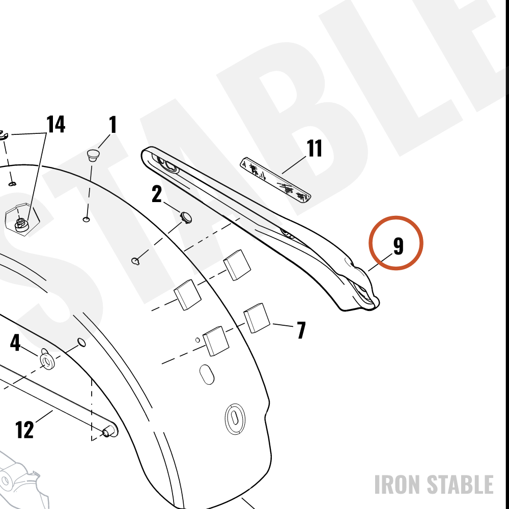 Harley-Davidson Cover Assembly, Lh/Fender Support, Ch