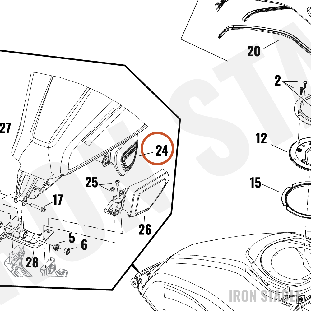 Harley-Davidson Bodywork Misc Component, V-Side Cov