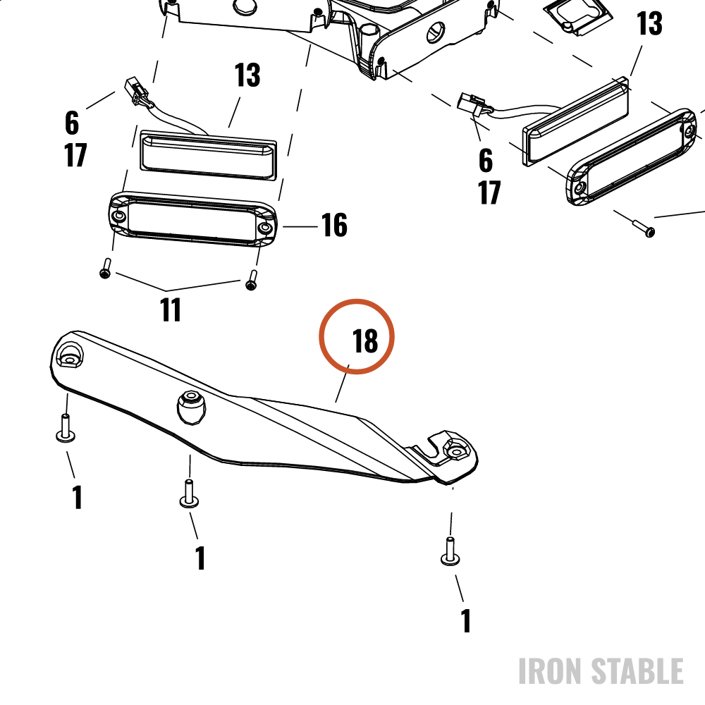 Harley-Davidson Bracket, Bodywork Mounting, Flg Lh