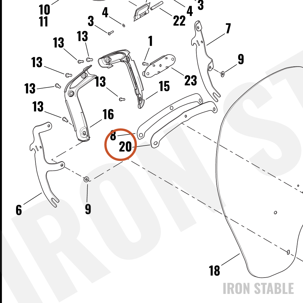 Harley-Davidson Brace, Inner W'shld
