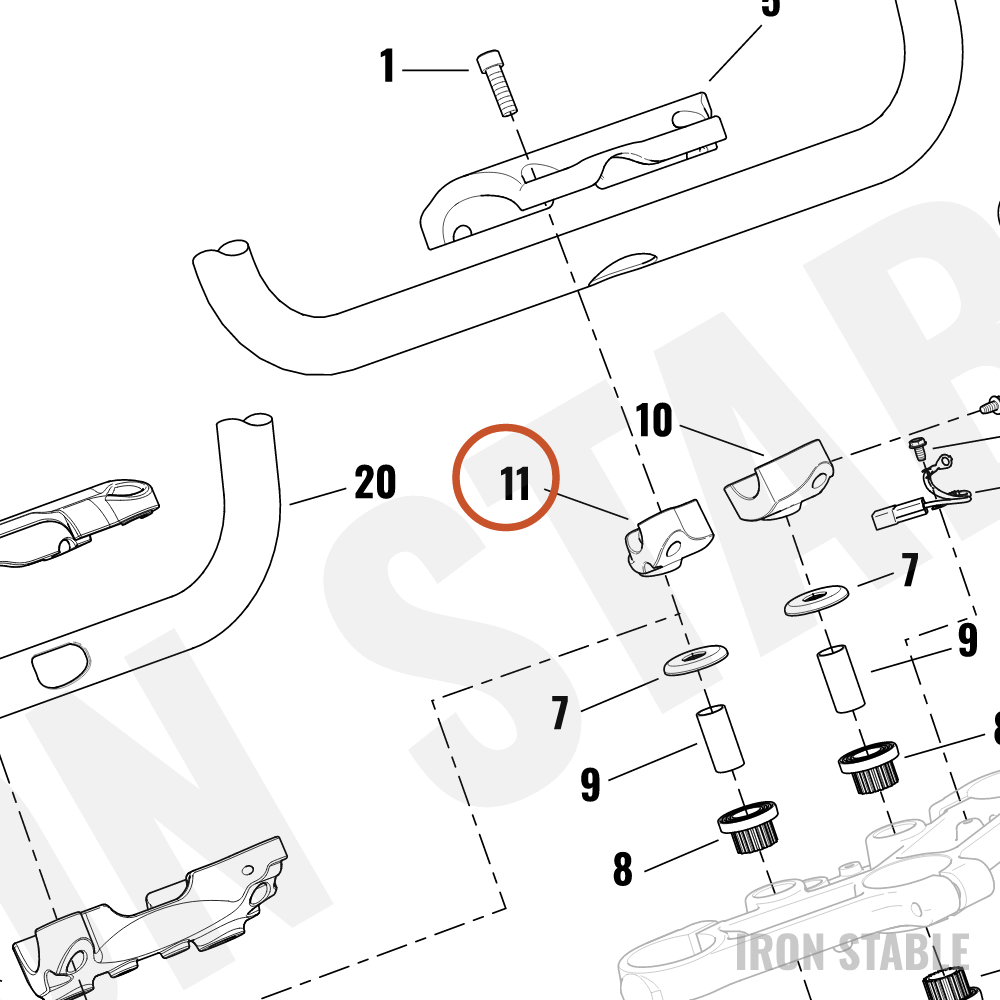 Harley-Davidson Clamp, Lower H-Bar, X