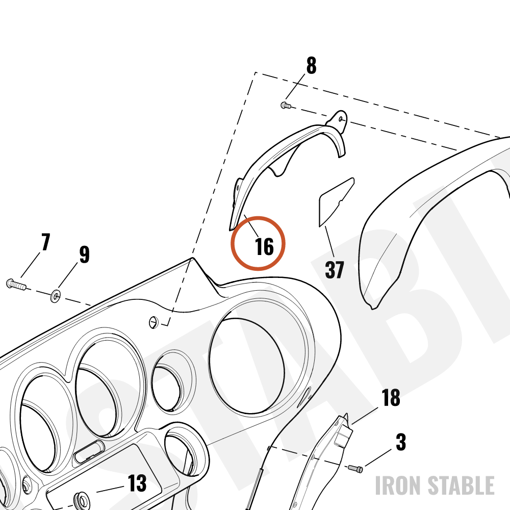 Harley-Davidson Trim, Dash Pad/Chrome