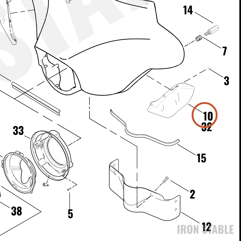 Harley-Davidson Air Deflector, Lh/Dark Smk'd