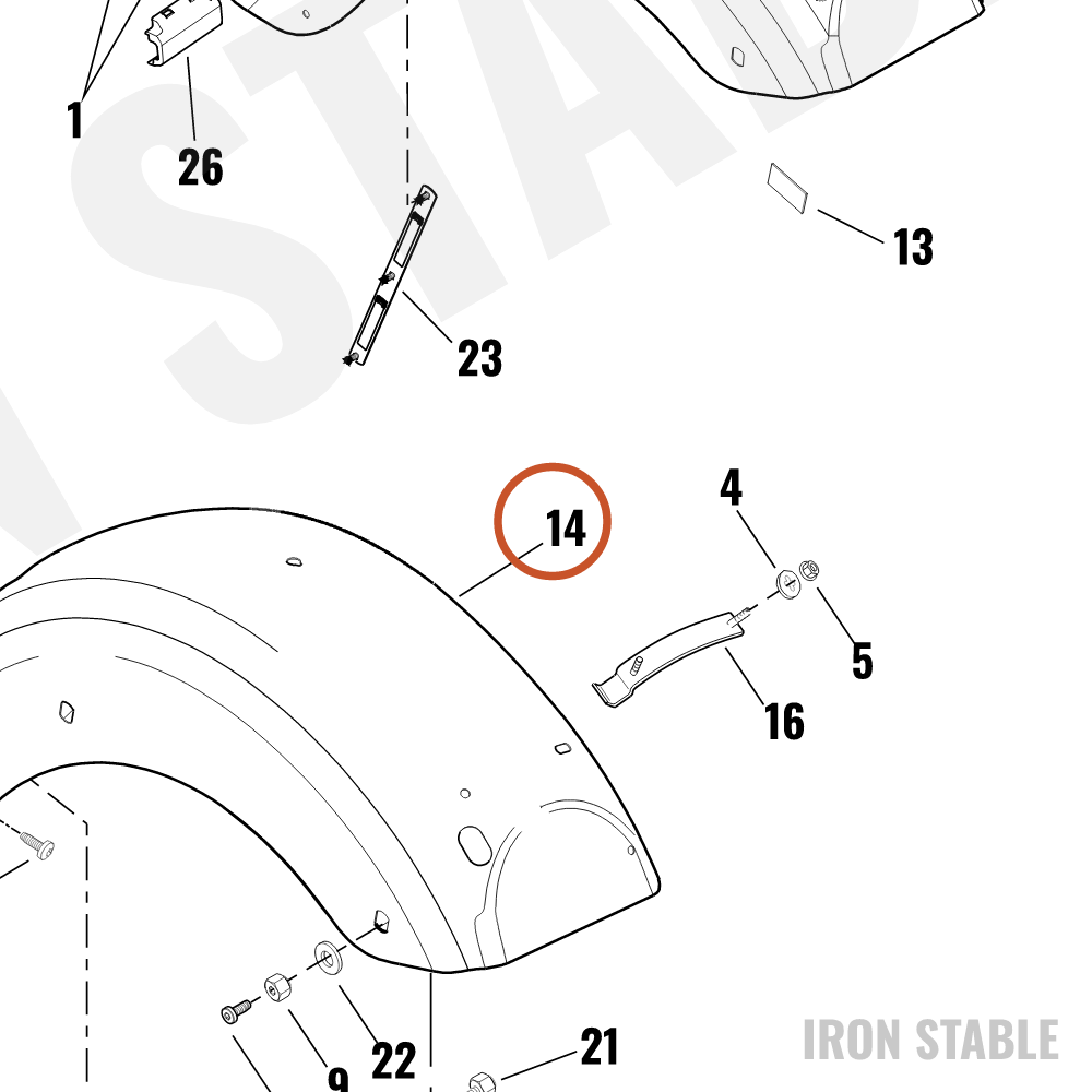 Harley-Davidson Fender, Rr, Sub-Assembly, Primed