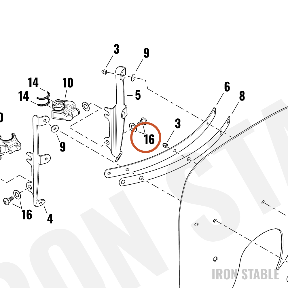 Harley-Davidson Kit, Hardware, W/S Mount