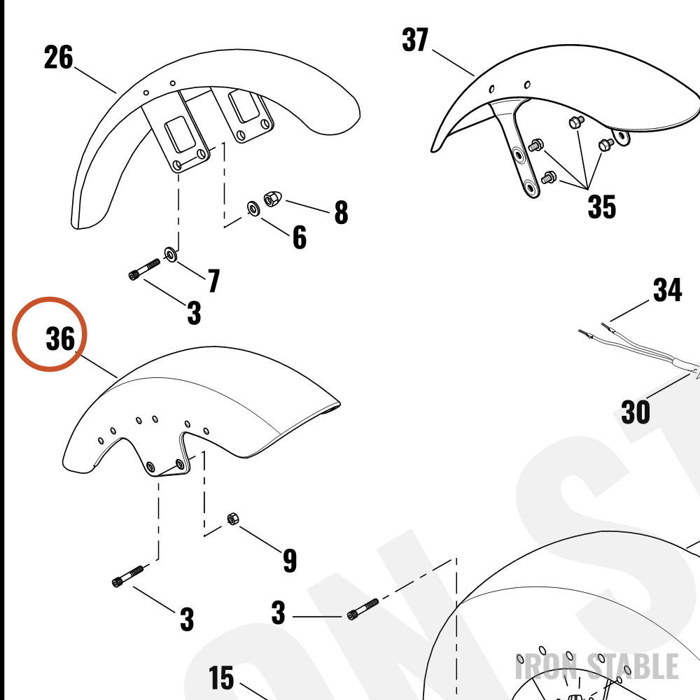 Harley-Davidson Fender, Front, Prime