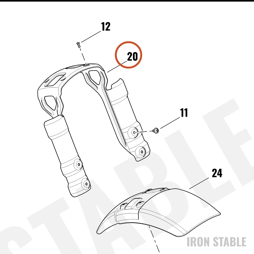 Harley-Davidson Support, Fr Fnd, Bracket, Gls Blk