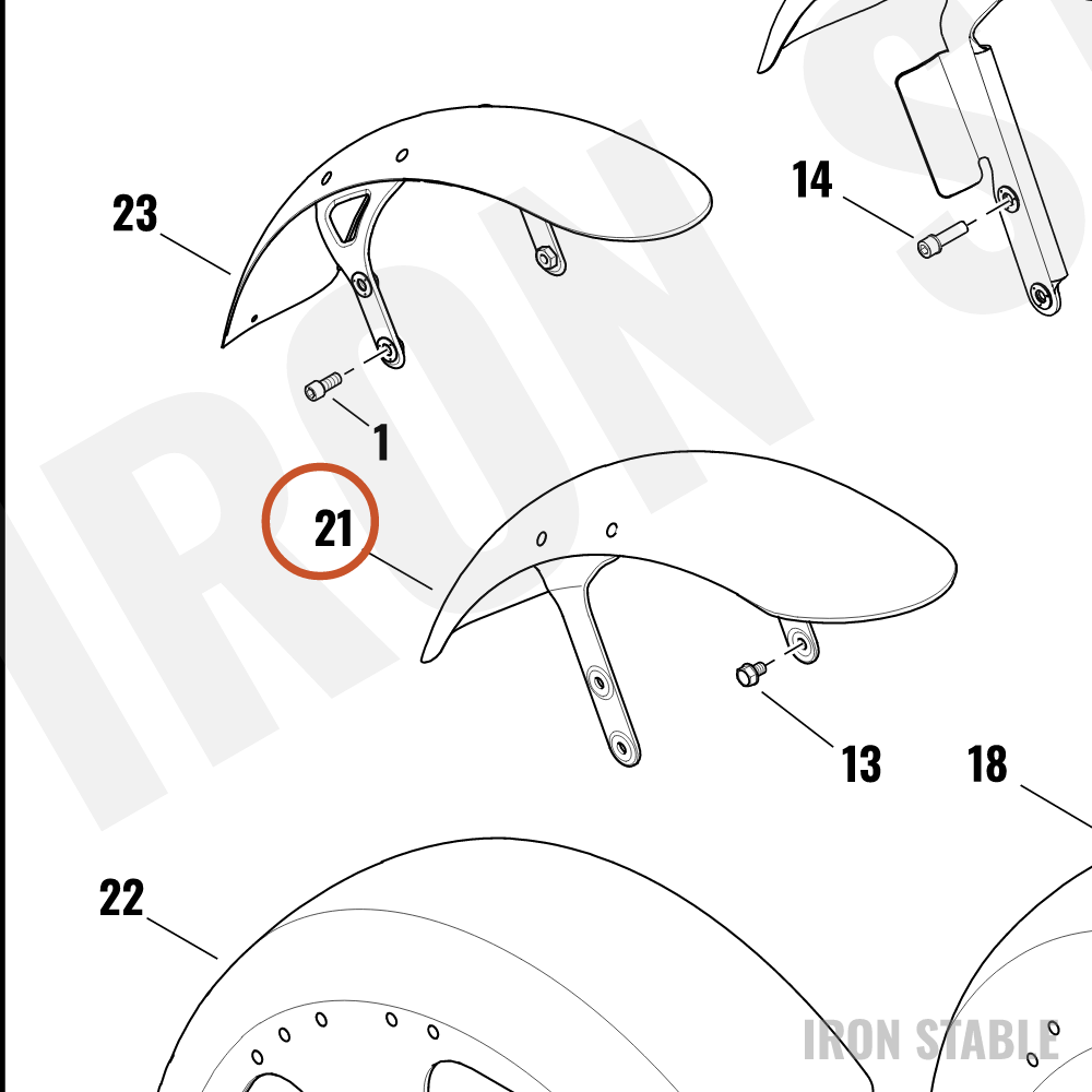 Harley-Davidson Fender, Fr, Primed