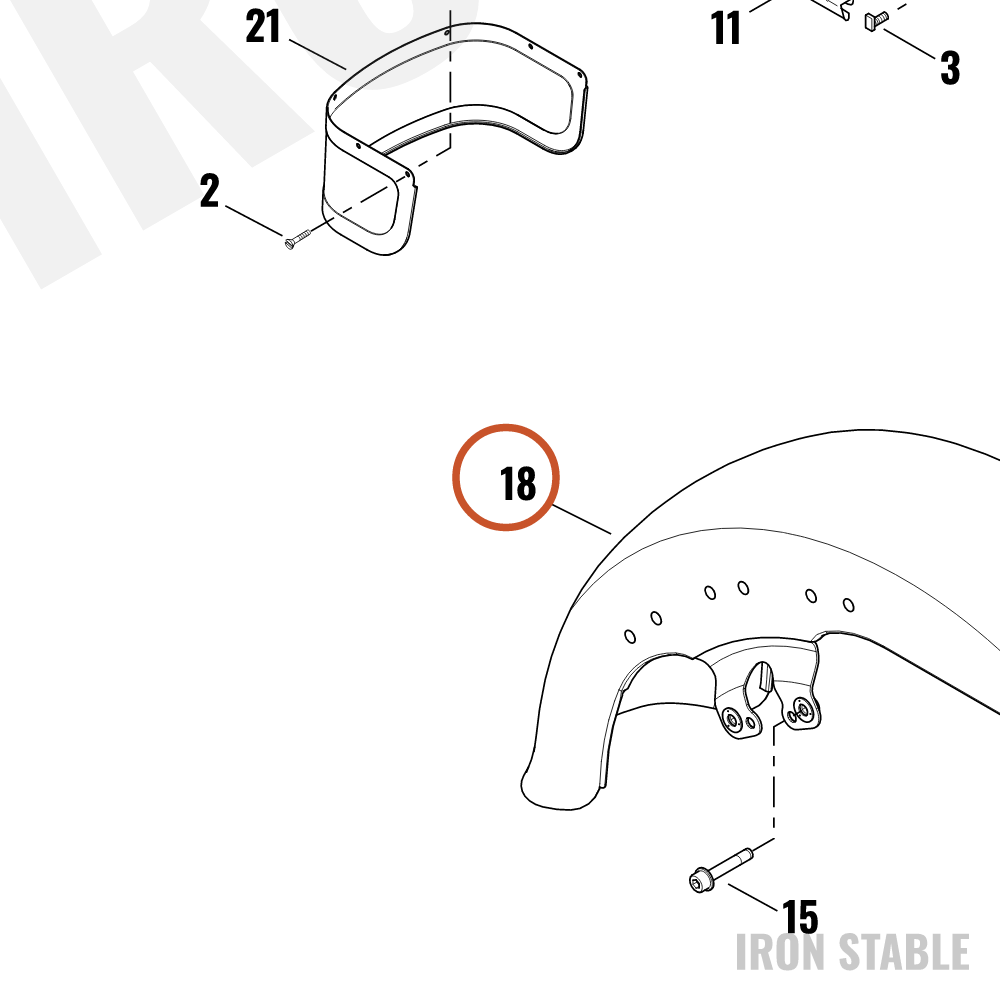 Harley-Davidson Fender, Fr, Sub-Assembly, Solid