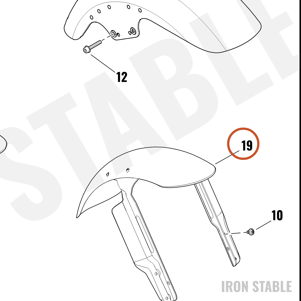 Harley-Davidson Fender, Fr, Sub-Assembly, Prime