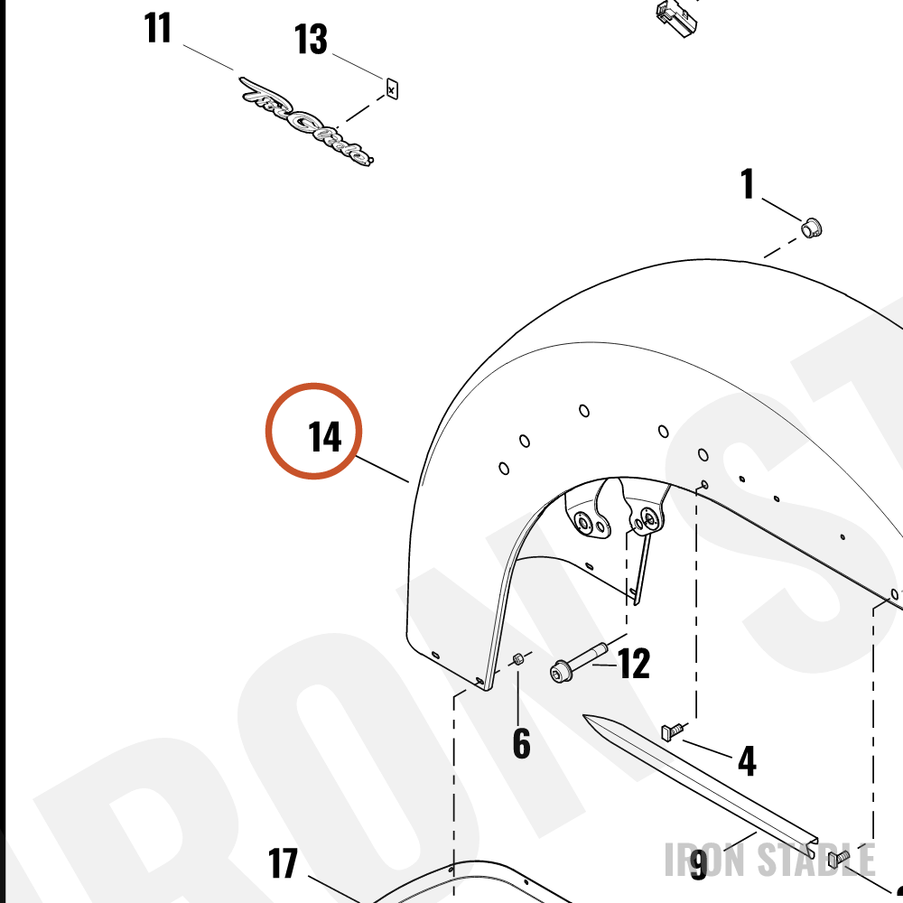 Harley-Davidson Fender, Fr, Sub-Assembly, Pnstrp