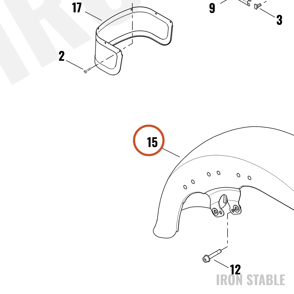 Harley-Davidson Fender, Fr, Sub-Assembly, Pnstrp