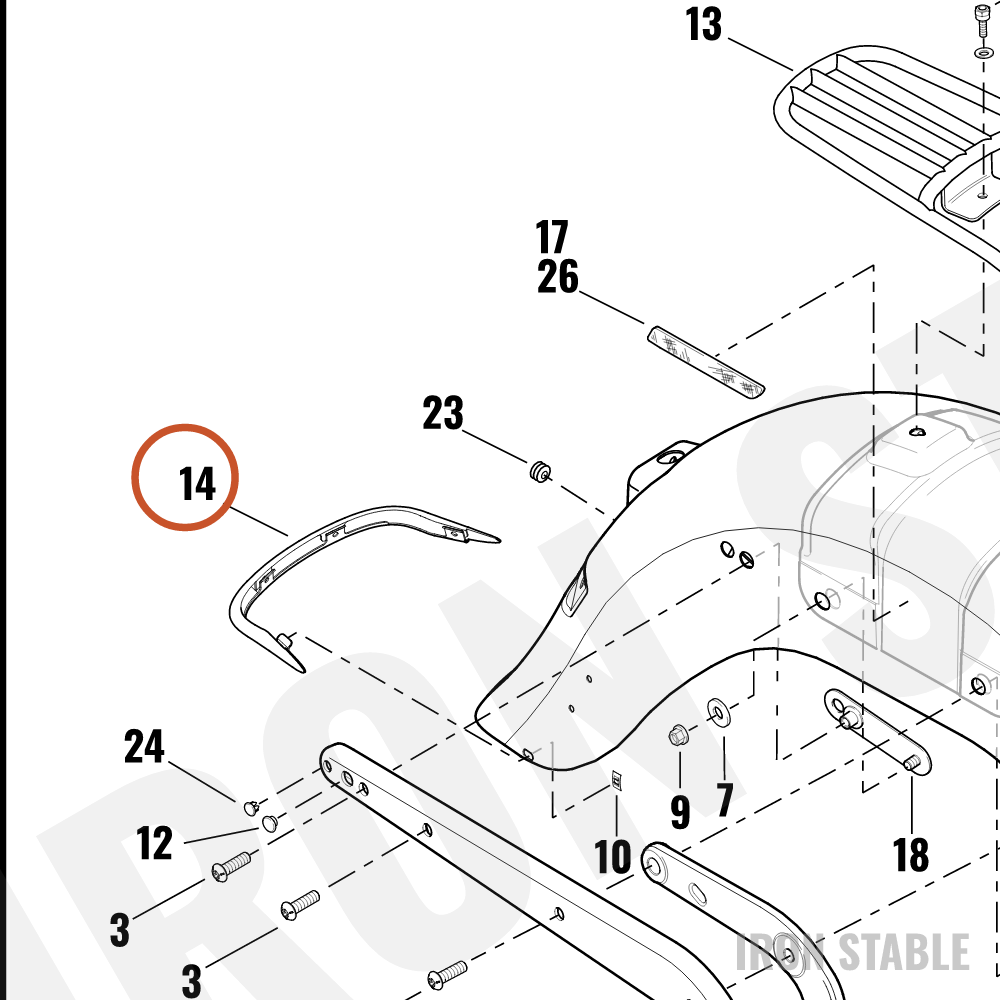 Harley-Davidson Tip, Fnd, Assembly, Rr