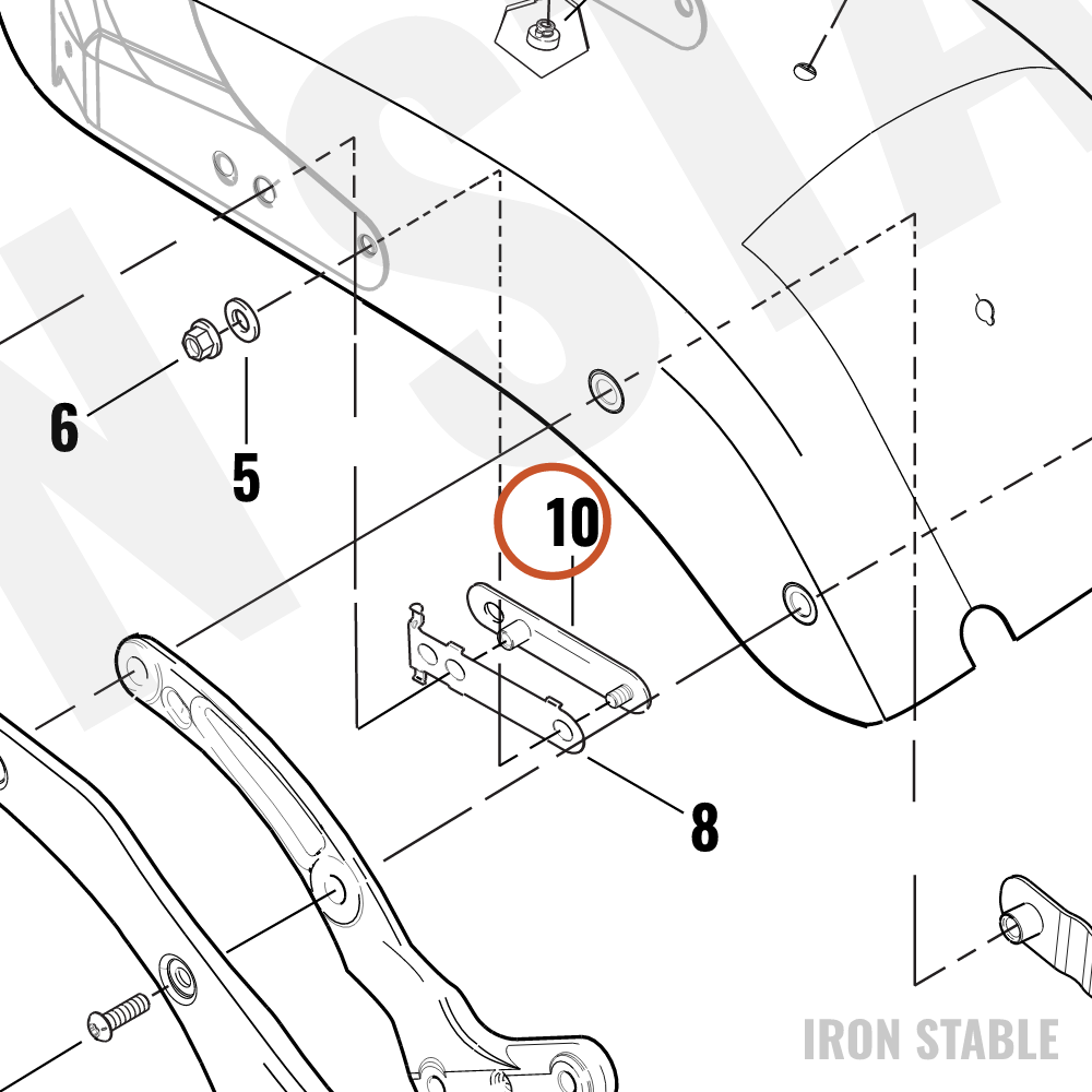 Harley-Davidson Bracket, Mounting, Rr Fndr