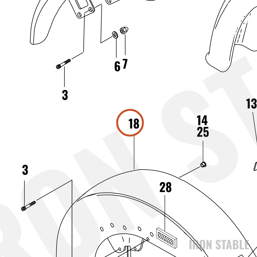 Harley-Davidson Bom-Kit Fender Assembly, Front