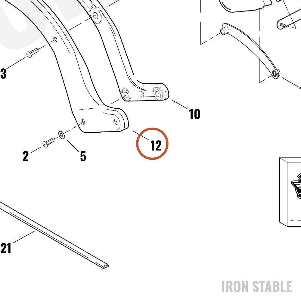 Harley-Davidson Support Assembly, Rh-Fndr/Chrome