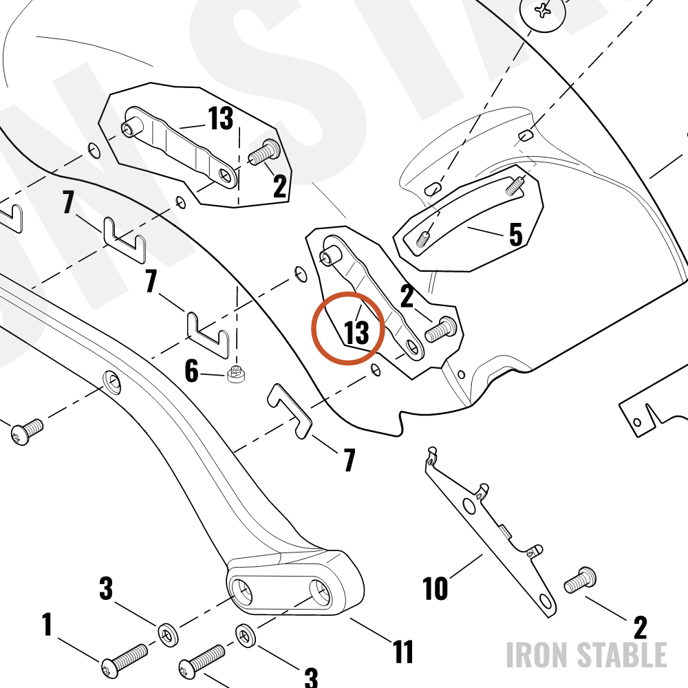 Harley-Davidson Bracket, Rr Fender Mounting
