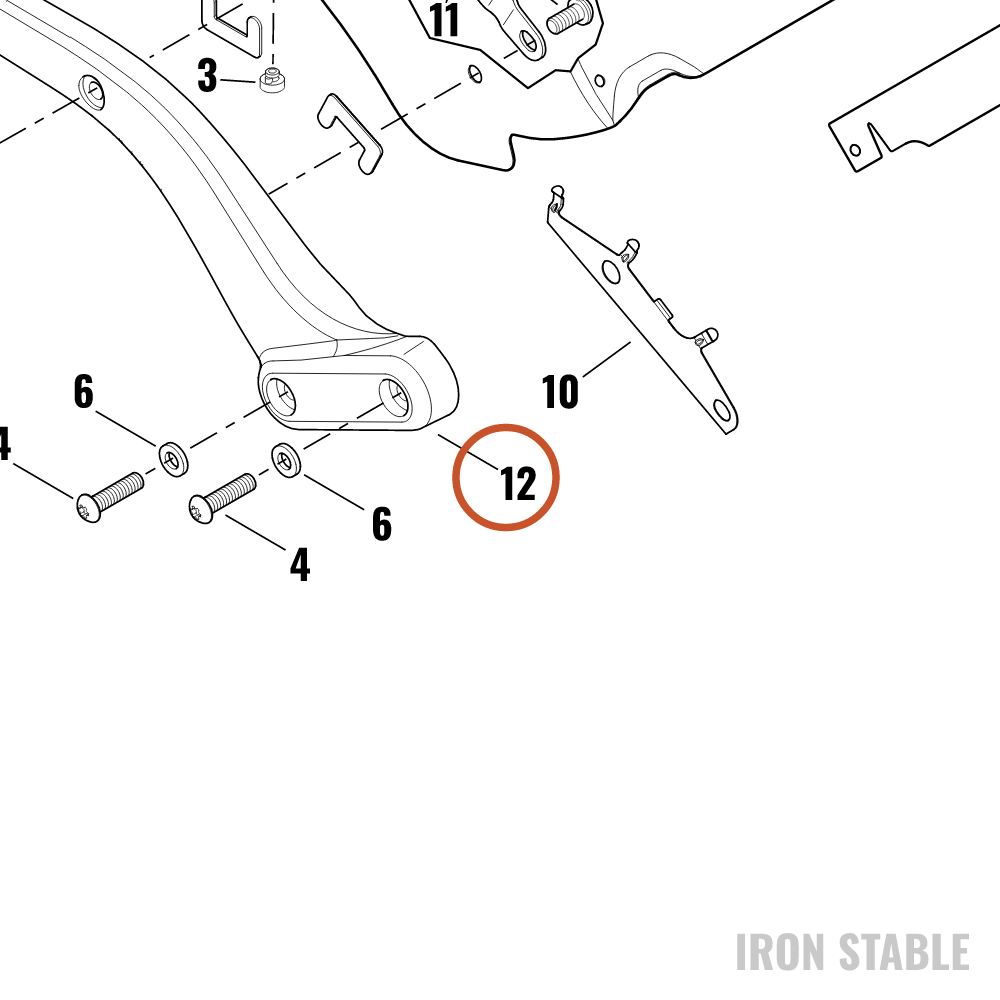 Harley-Davidson Support, Rr Fnd, Rh, Solid
