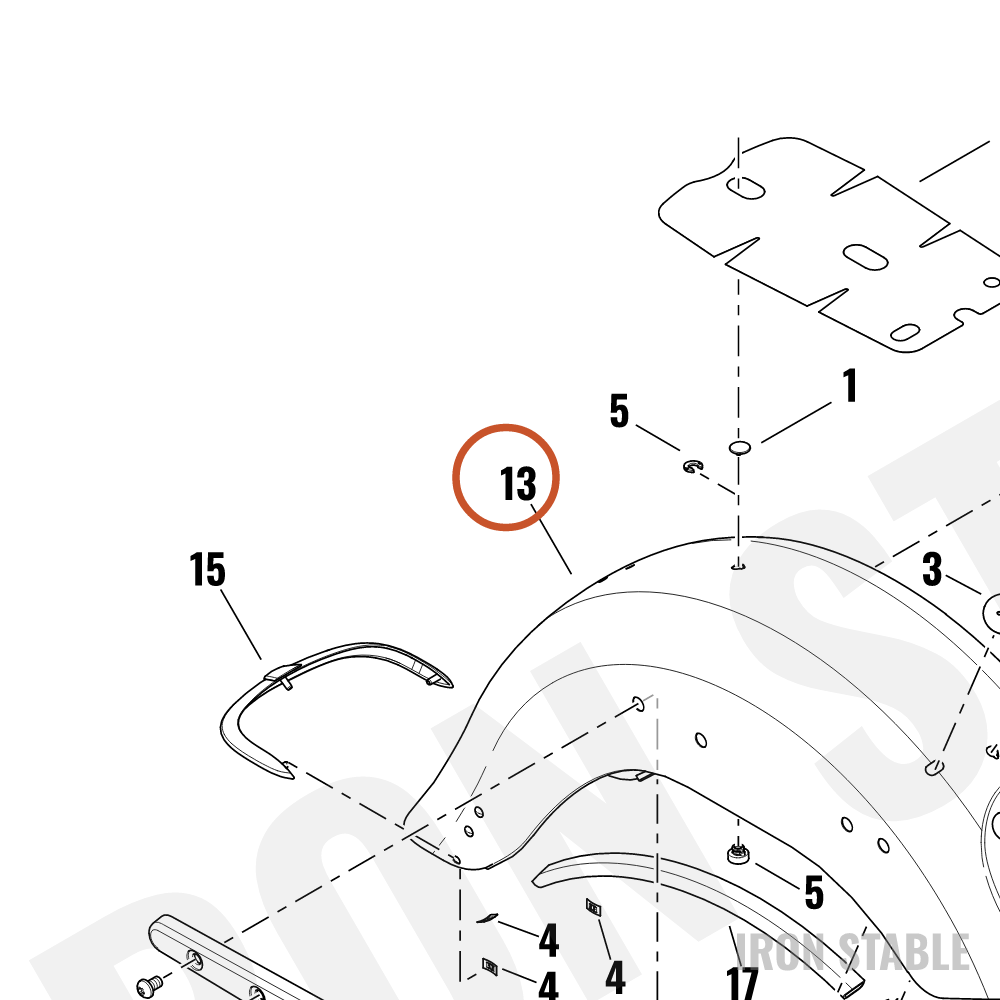 Harley-Davidson Fender, Rr, Sub-Assembly, Prime