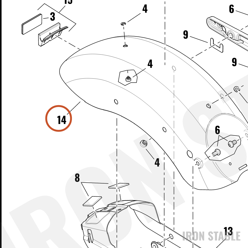 Harley-Davidson Fender, Rr, Prime
