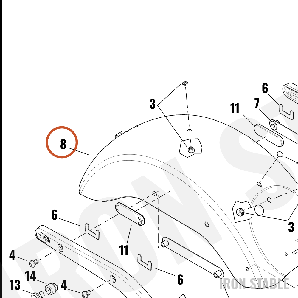 Harley-Davidson Fender, Rr, Sub-Assembly, Prime