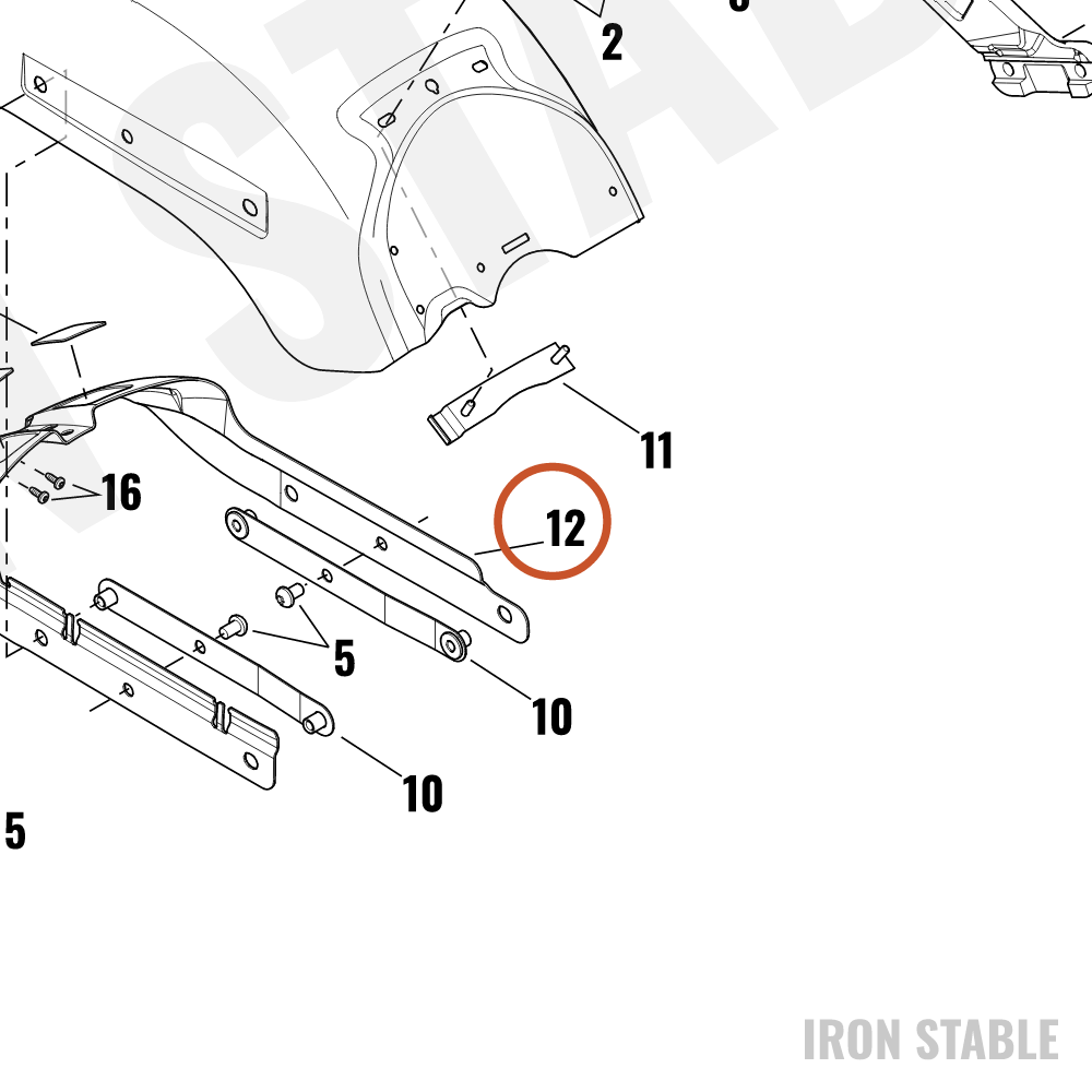 Harley-Davidson Support, Rr Fnd, Inner Supt